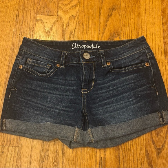 Aeropostale midi jean shorts cut off low rise Y2K Style size 000 - Picture 3 of 8